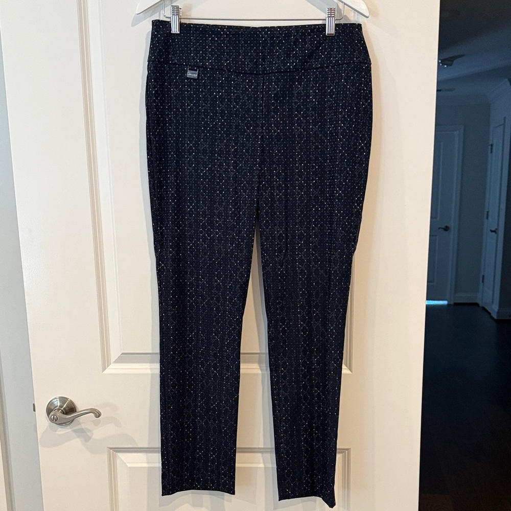 LISETTE Navy Patterned Ankle Pants